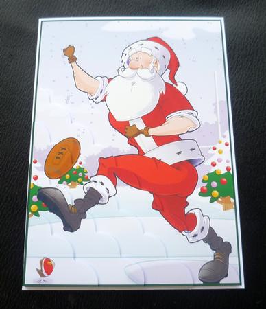 Rugby Santa Dude A4 by Charlie Angel