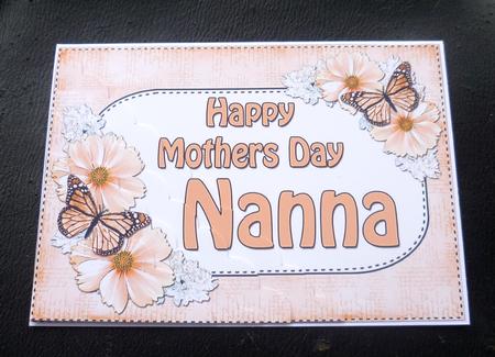 5x7 Flowers & Butterflies Mothers Day Nanna Scallop Corner by Charlie Angel