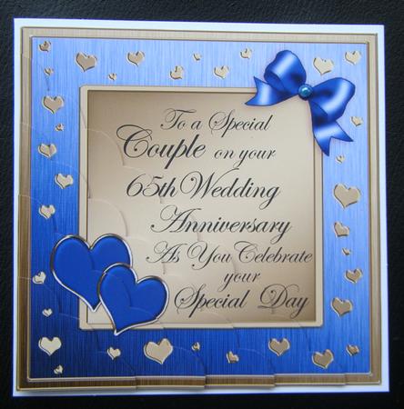65th Wedding Anniversary Scallop Corner Side Stacker by Charlie Angel