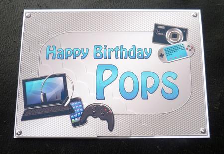 5x7 Gadgets N Gizmos Birthday Pops Scallop Corner Stacker by Charlie Angel
