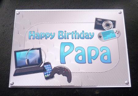 5x7 Gadgets N Gizmos Birthday Papa Scallop Corner Stacker by Charlie Angel
