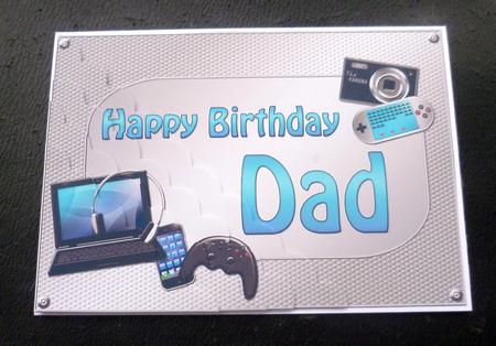 5x7 Gadgets N Gizmos Birthday Dad Scallop Corner Stacker by Charlie Angel