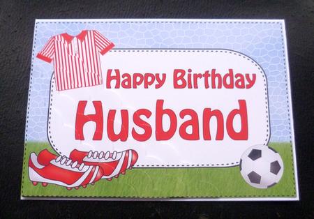 5x7 Football Birthday Husband Scallop Corner Stacker by Charlie Angel
