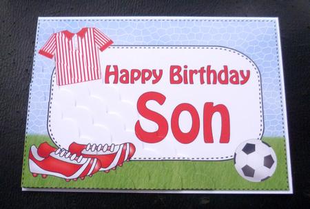 5x7 Football Birthday Son Scallop Corner Stacker by Charlie Angel