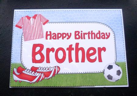 5x7 Football Birthday Brother Scallop Corner Stacker by Charlie Angel