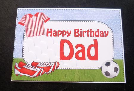 5x7 Football Birthday Dad Scallop Corner Stacker by Charlie Angel