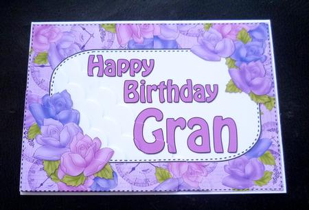 5x7 Time for Roses Birthday Gran Scallop Corner Stacker by Charlie Angel