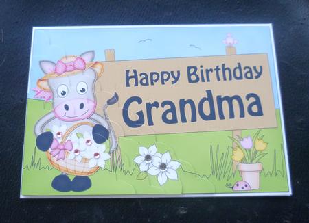 5x7 Gigi Horse Birthday Grandma Scallop Corner by Charlie Angel