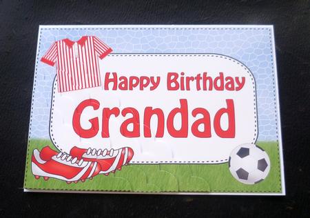5x7 Football Birthday Grandad Scallop Corner Stacker by Charlie Angel