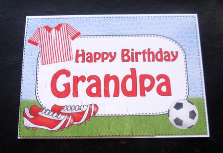 5x7 Football Birthday Grandpa Scallop Corner Stacker by Charlie Angel