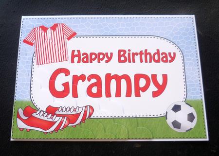 5x7 Football Birthday Grampy Scallop Corner Stacker by Charlie Angel