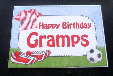 5x7 Football Birthday Gramps Scallop Corner Stacker by Charlie Angel
