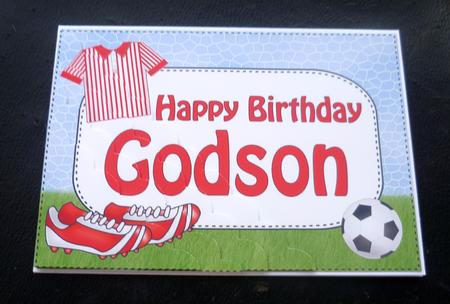 5x7 Football Birthday Godson Scallop Corner Stacker by Charlie Angel