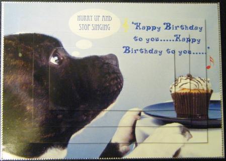 Staffordshire Bull Terrier / Dog Birthday Pyramid 7x5inch Design by Charlie Angel