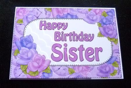 5x7 Time for Roses Birthday Sister Scallop Corner Stacker by Charlie Angel