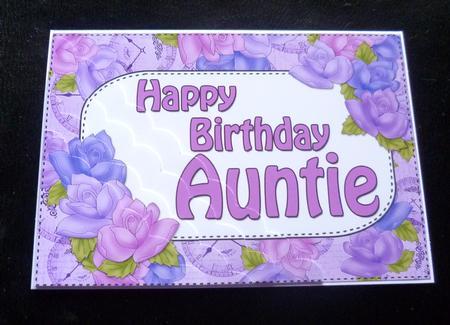 5x7 Time for Roses Birthday Auntie Scallop Corner Stacker by Charlie Angel
