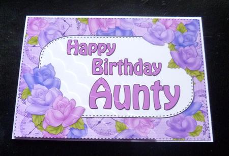 5x7 Time for Roses Birthday Aunty Scallop Corner Stacker by Charlie Angel
