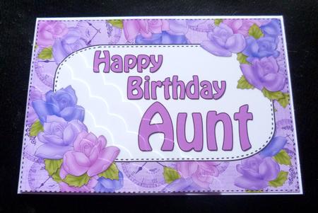 5x7 Time for Roses Birthday Aunt Scallop Corner Stacker by Charlie Angel