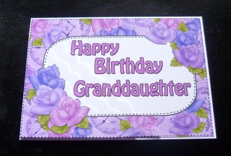 5x7 Time for Roses Birthday Granddaughter Scallop Corner by Charlie Angel