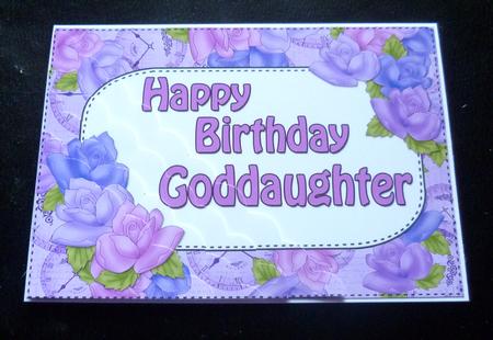 5x7 Time for Roses Birthday Goddaughter Scallop Corner by Charlie Angel