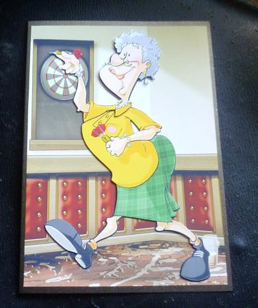 Darts Lady (yellow) by Charlie Angel