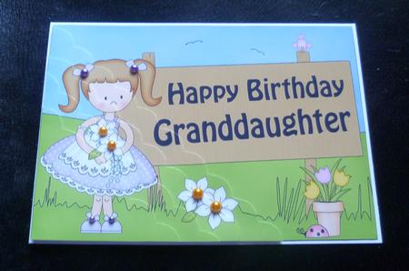 5x7 Girlz Liz Birthday Granddaughter Scallop Corner by Charlie Angel
