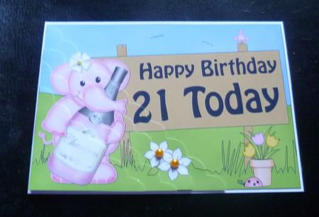 5x7 Lola Elephant Birthday 21 Todayscallop Corner by Charlie Angel