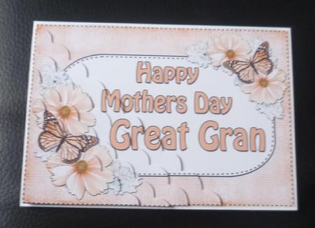 5x7 Flowers & Butterflies Mothers Day Great Gran by Charlie Angel