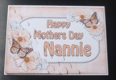5x7 Flowers & Butterflies Mothers Day Nannie by Charlie Angel
