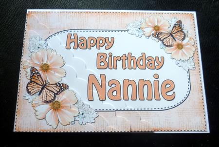5x7 Flowers & Butterflies Birthday Nannie by Charlie Angel