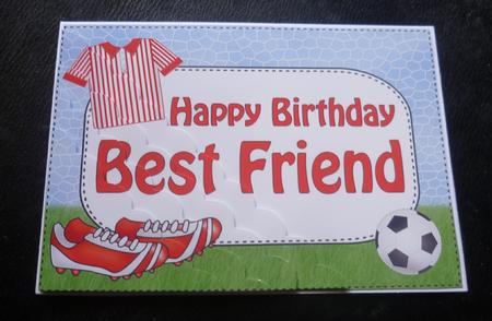 5x7 Football Birthday Best Friend Scallop Corner by Charlie Angel