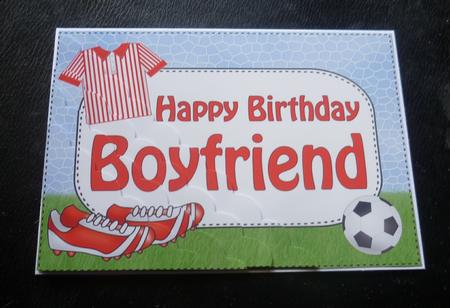5x7 Football Birthday Boyfriend Scallop Corner by Charlie Angel