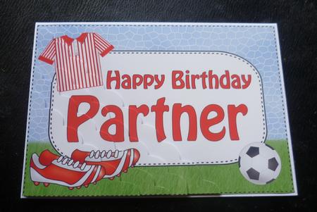 5x7 Football Birthday Partner Scallop Corner by Charlie Angel