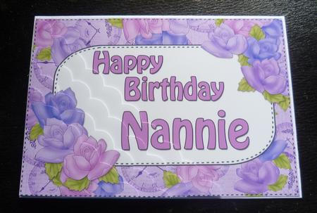 5x7 Time for Roses Birthday Nannie Scallop Corner by Charlie Angel