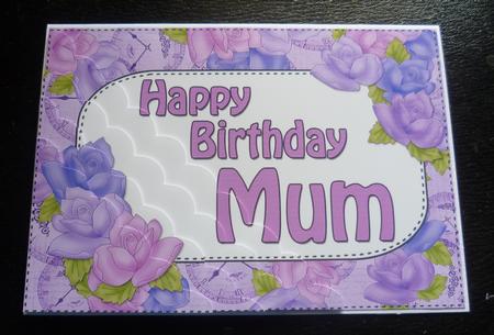5x7 Time for Roses Birthday Mum Scallop Corner by Charlie Angel