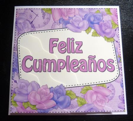Spanish Birthday Time for Roses Wavy Corner Stacker by Charlie Angel