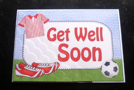 5x7 Football Get Well Soon Scallop Corner Stacker by Charlie Angel