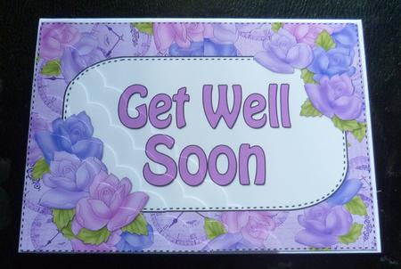 5x7 Time for Roses Get Well Soon Scallop Corner Stacker by Charlie Angel