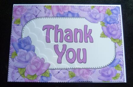 5x7 Time for Roses Thank You Scallop Corner Stacker by Charlie Angel