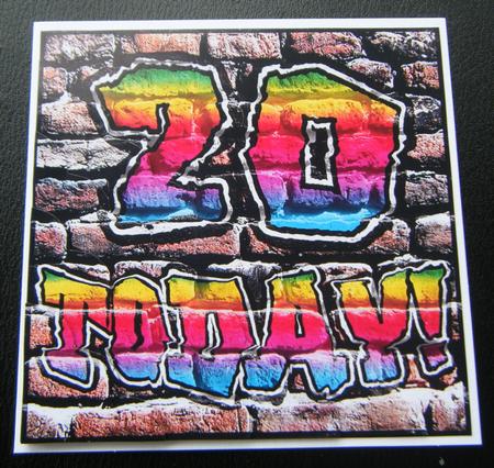 Graffiti 20 Today! Scallop Corner Side Stacker Topper by Charlie Angel