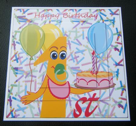 Candles & Cake 1st Birthday Card by Charlie Angel
