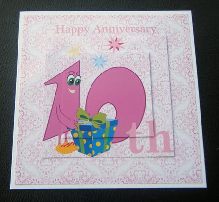 Sparkles & Swirls 10th Anniversary Card by Charlie Angel