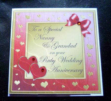 Nanny & Grandad Ruby Wedding Anniversary Wavy Corner by Charlie Angel