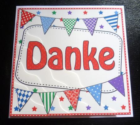 German Thank You Bunting Wavy Corner Stacker by Charlie Angel