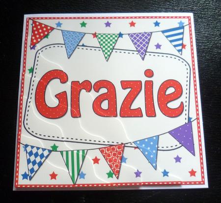 Italian Thank You Bunting Wavy Corner Stacker by Charlie Angel