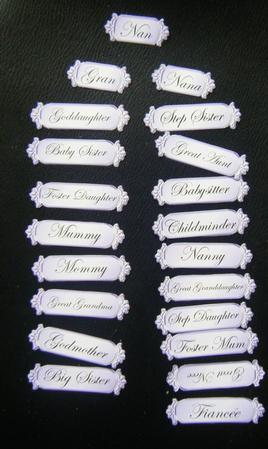 A 2nd Set of Female Metallic Relations Greetings Text Plates by Charlie Angel