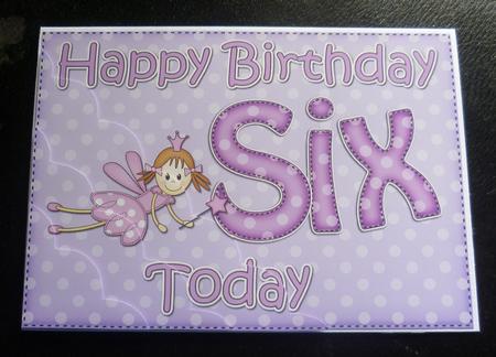 5x7 6th Birthday Fairy Scallop Corner by Charlie Angel