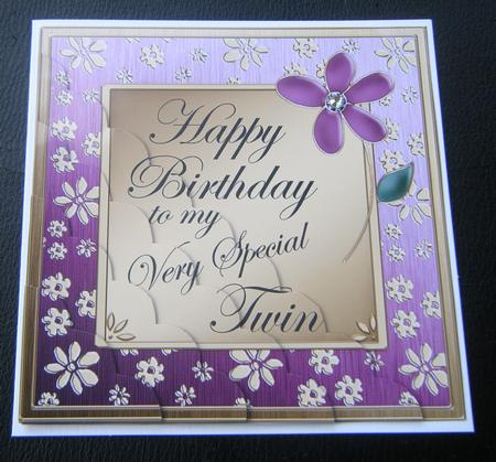 To My Twin Birthday Scallop Corner Side Stacker Topper by Charlie Angel