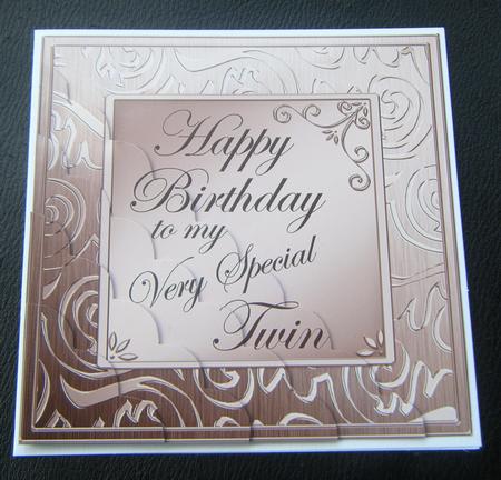 To My Twin Birthday Scallop Corner Side Stacker Topper by Charlie Angel