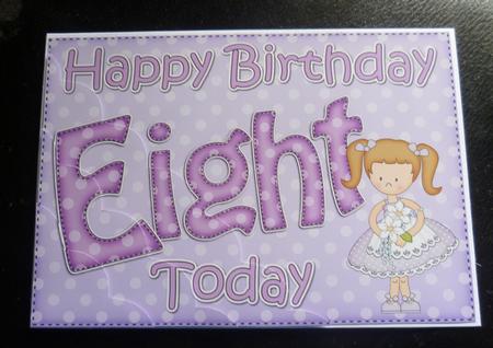 5x7 8th Birthday Girlz Liz Scallop Corner by Charlie Angel